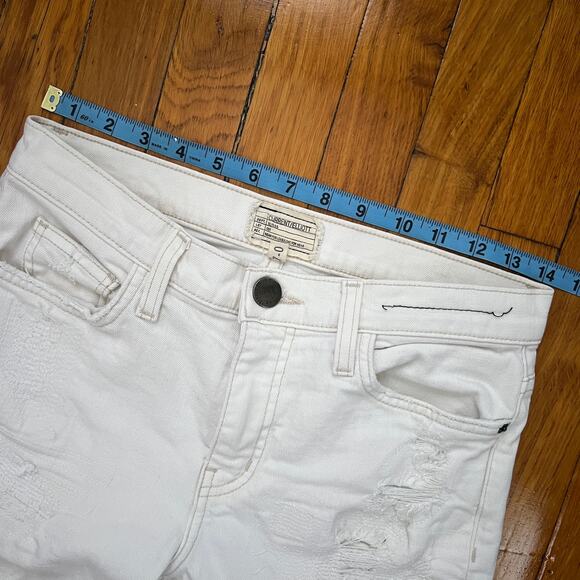 CURRENT/ELLIOTT The High Waist Straight Destroyed Jeans Super Salty Repair 27 - Picture 12 of 15